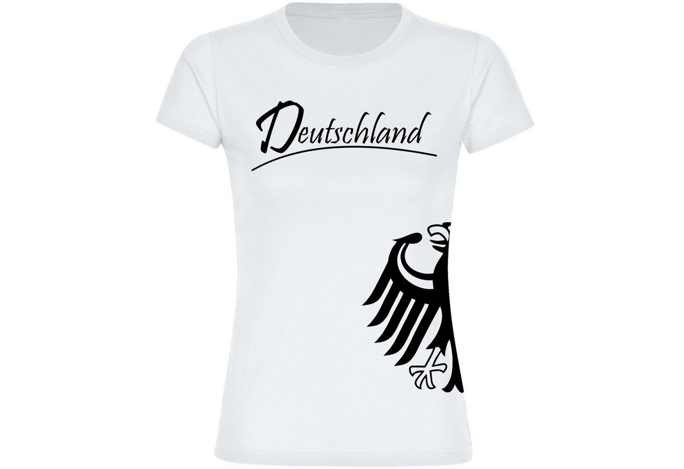 multifanshop T-Shirt Damen Deutschland - Adler seitlich - Frauen von multifanshop