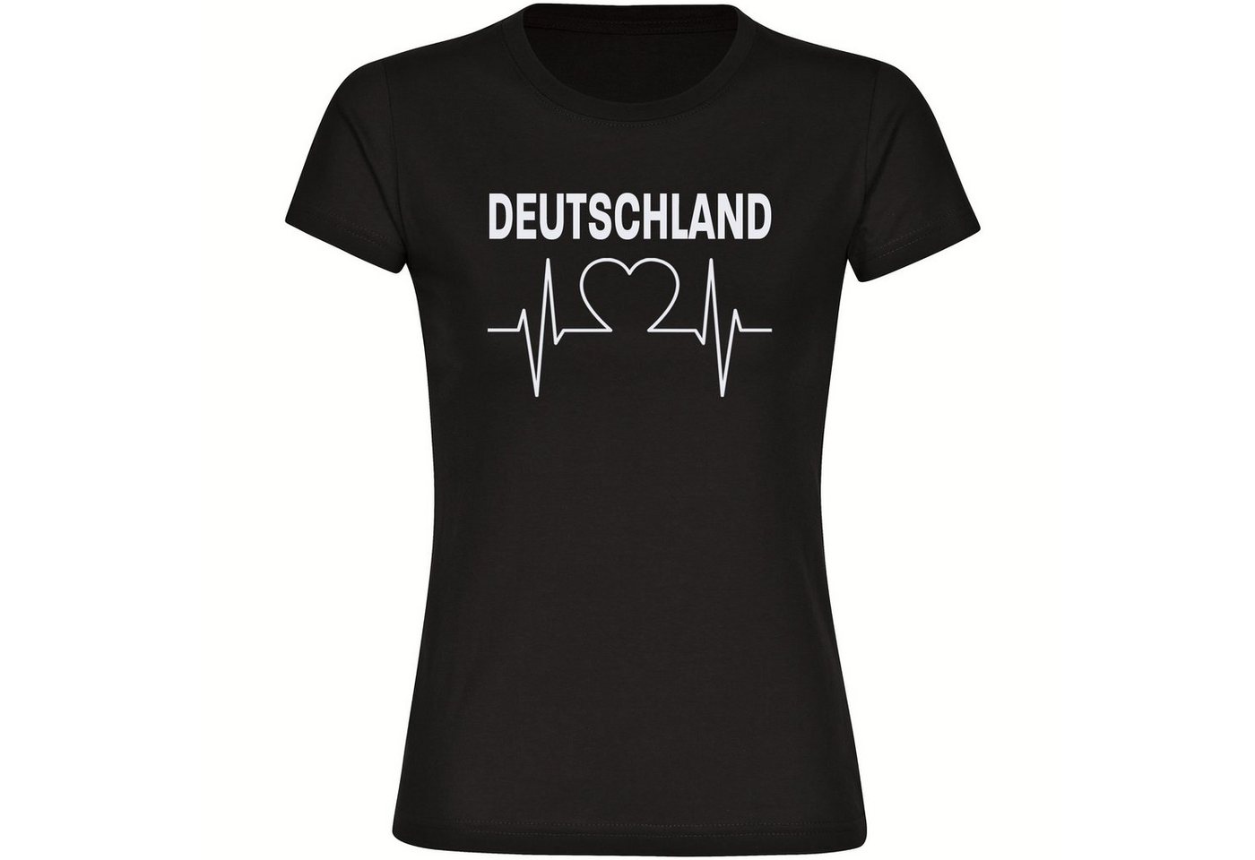 multifanshop T-Shirt Damen Deutschland - Herzschlag - Frauen von multifanshop