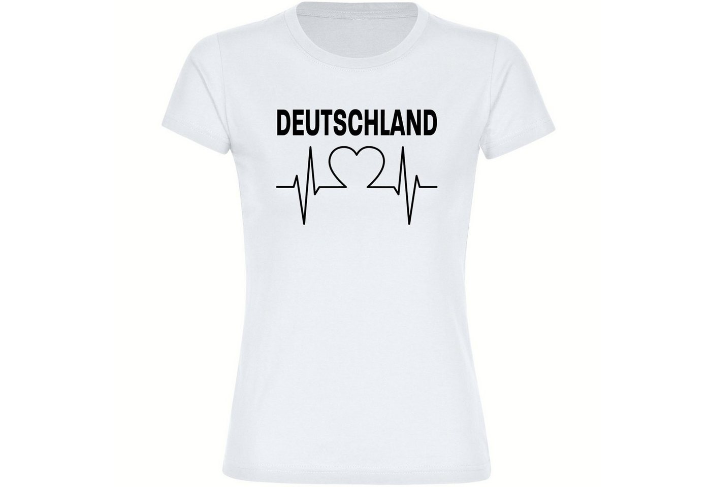 multifanshop T-Shirt Damen Deutschland - Herzschlag - Frauen von multifanshop