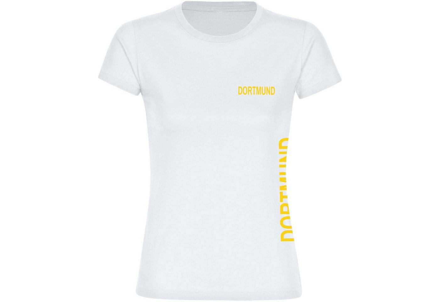 multifanshop T-Shirt Damen Dortmund - Brust & Seite - Frauen von multifanshop