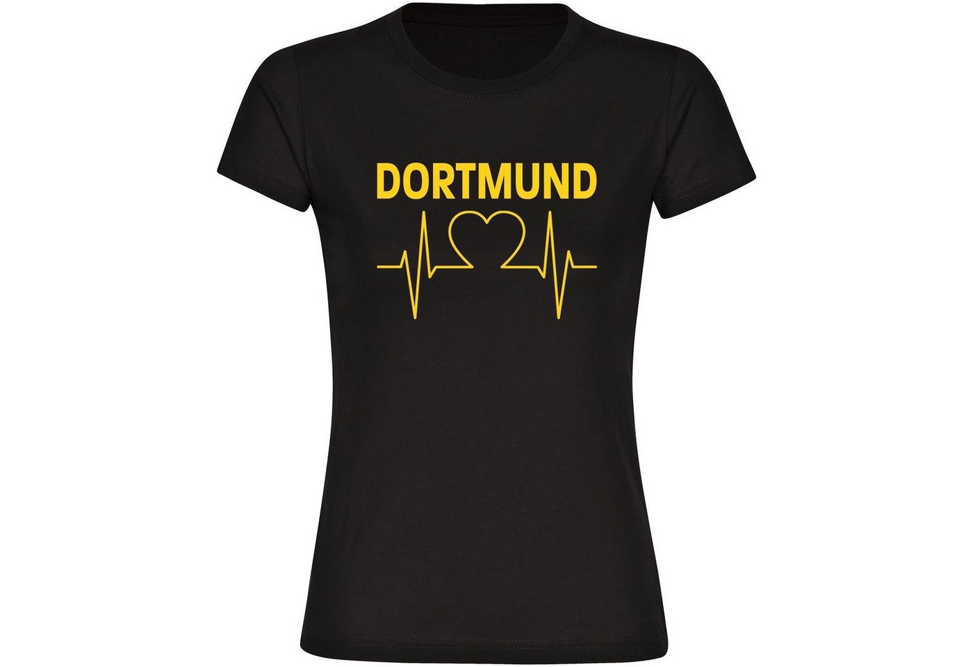 multifanshop T-Shirt Damen Dortmund - Herzschlag - Frauen von multifanshop