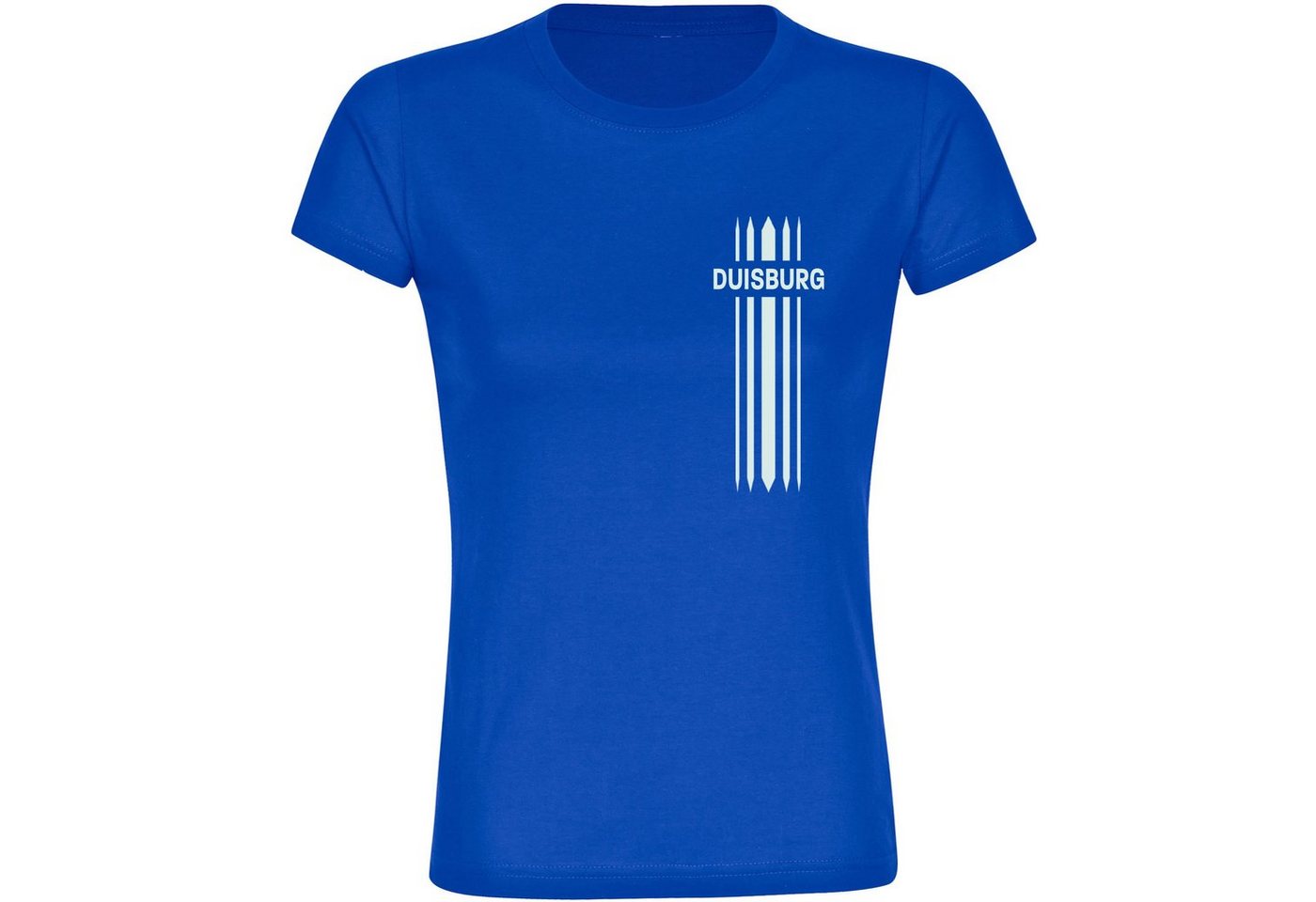 multifanshop T-Shirt Damen Duisburg - Streifen - Frauen von multifanshop
