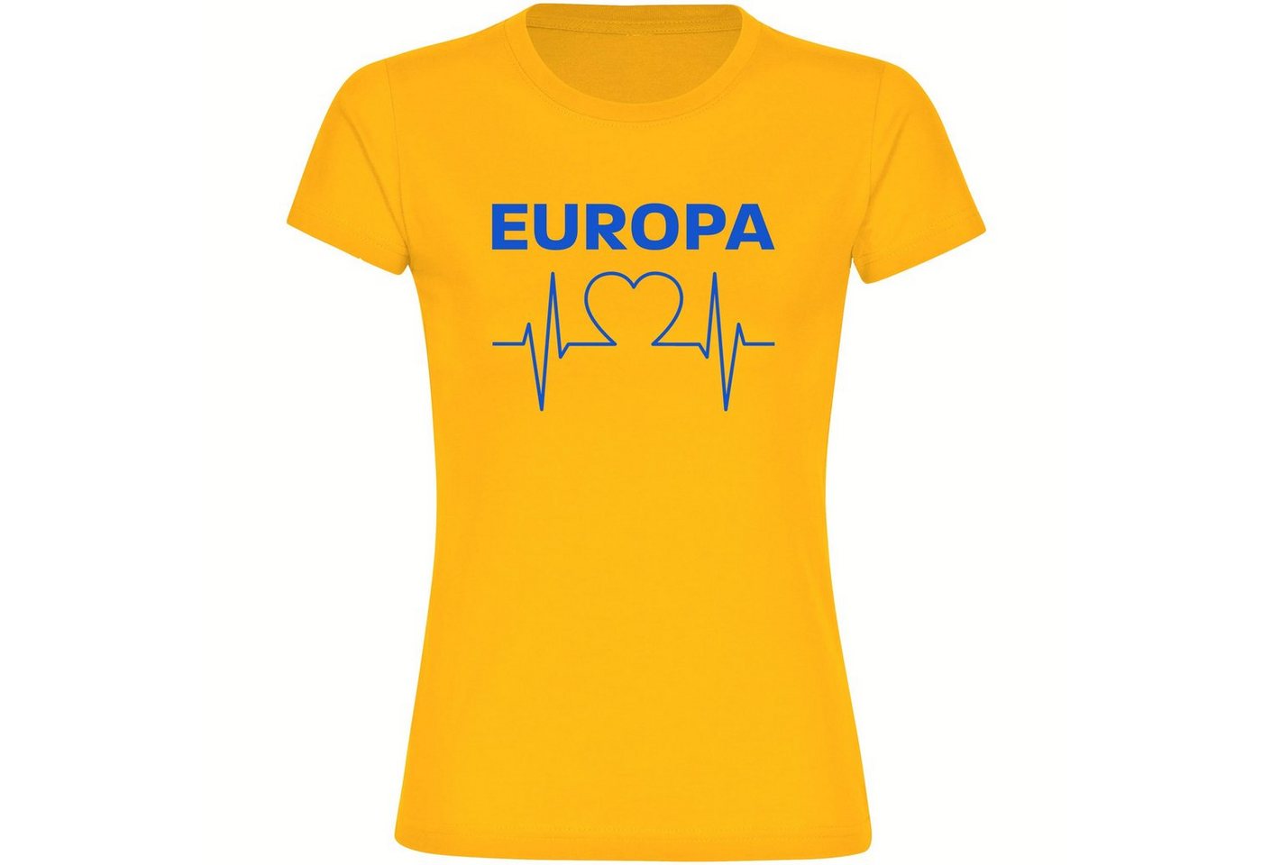 multifanshop T-Shirt Damen Europa - Herzschlag - Frauen von multifanshop