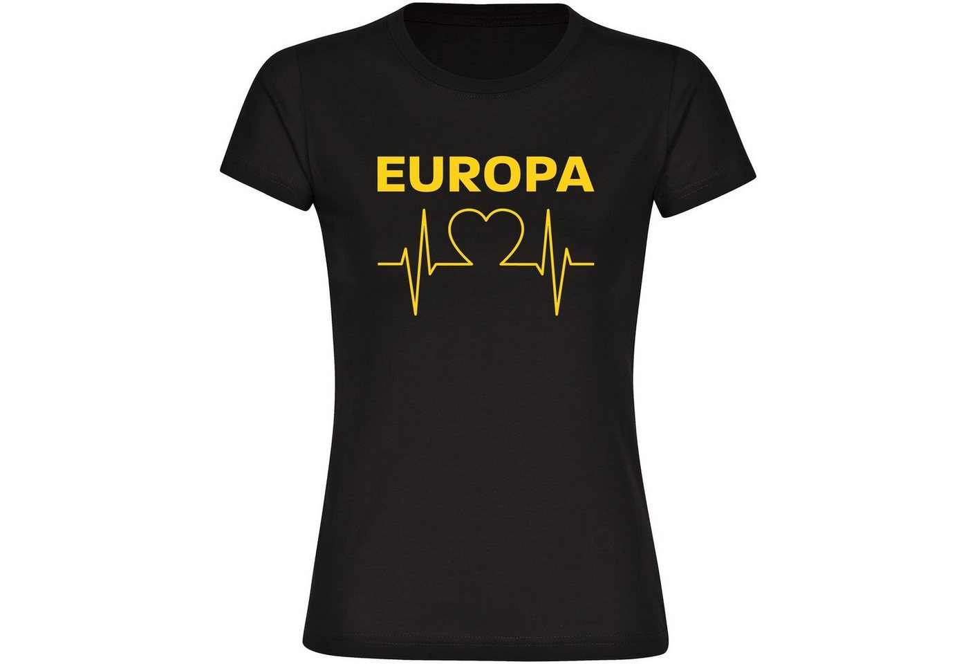 multifanshop T-Shirt Damen Europa - Herzschlag - Frauen von multifanshop