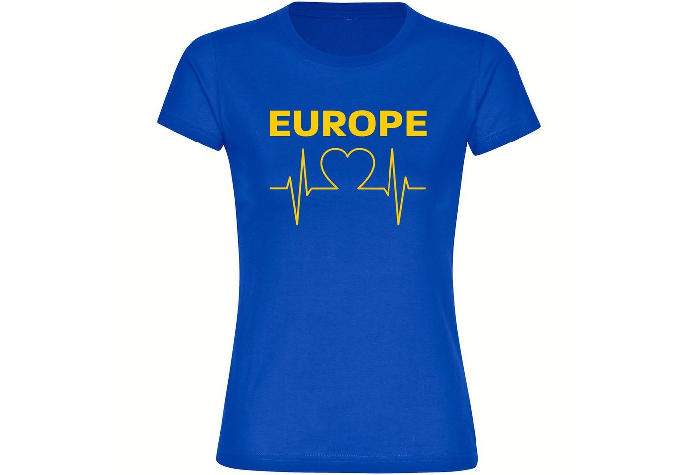 multifanshop T-Shirt Damen Europe - Herzschlag - Frauen von multifanshop