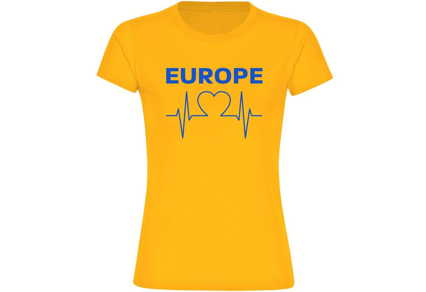 multifanshop T-Shirt Damen Europe - Herzschlag - Frauen von multifanshop