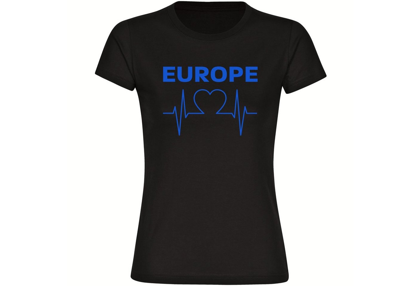 multifanshop T-Shirt Damen Europe - Herzschlag - Frauen von multifanshop