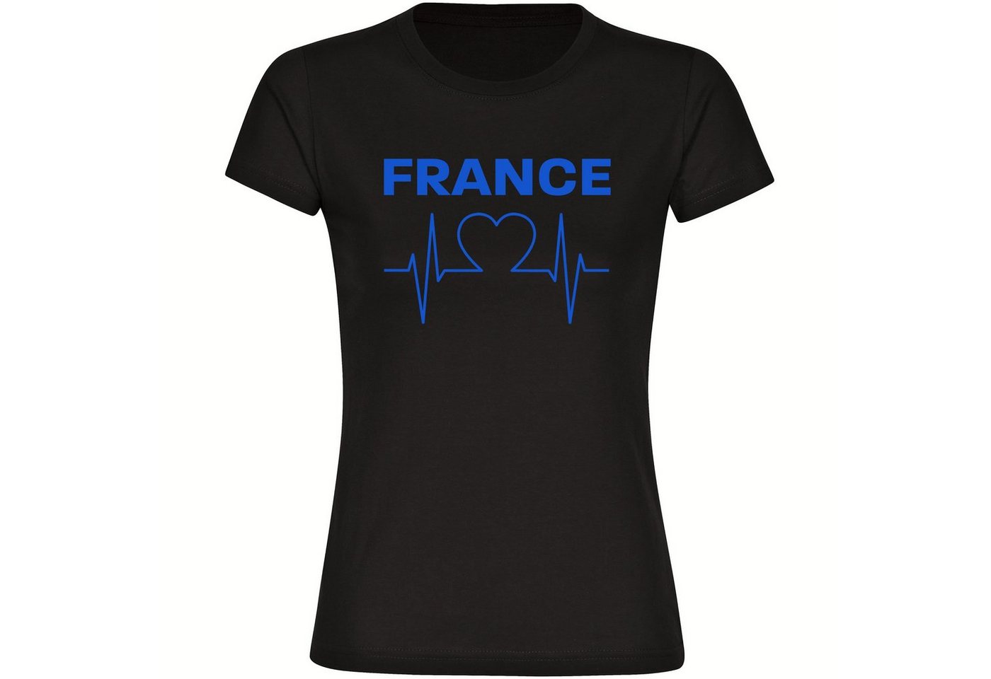 multifanshop T-Shirt Damen France - Herzschlag - Frauen von multifanshop