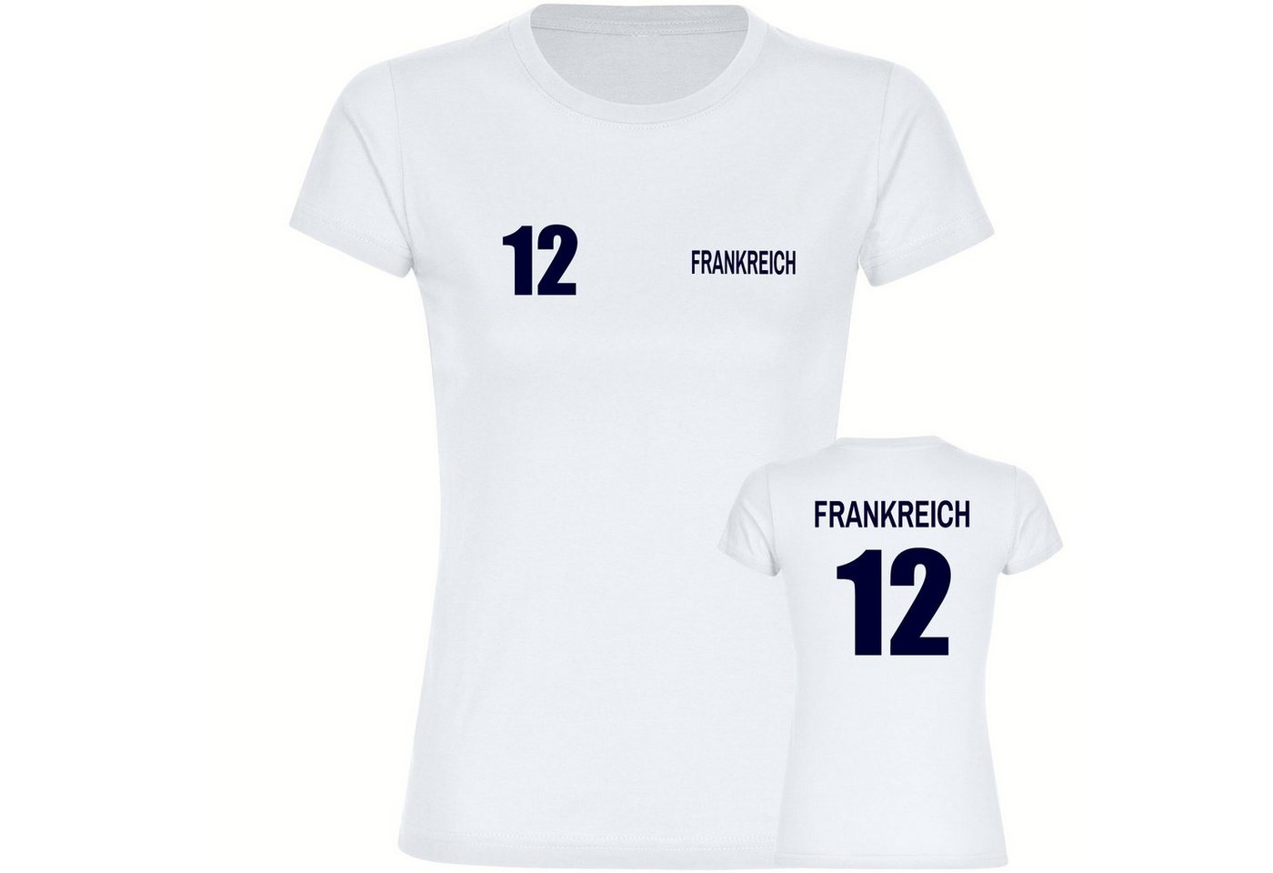 multifanshop T-Shirt Damen Frankreich - Trikot 12 - Frauen von multifanshop