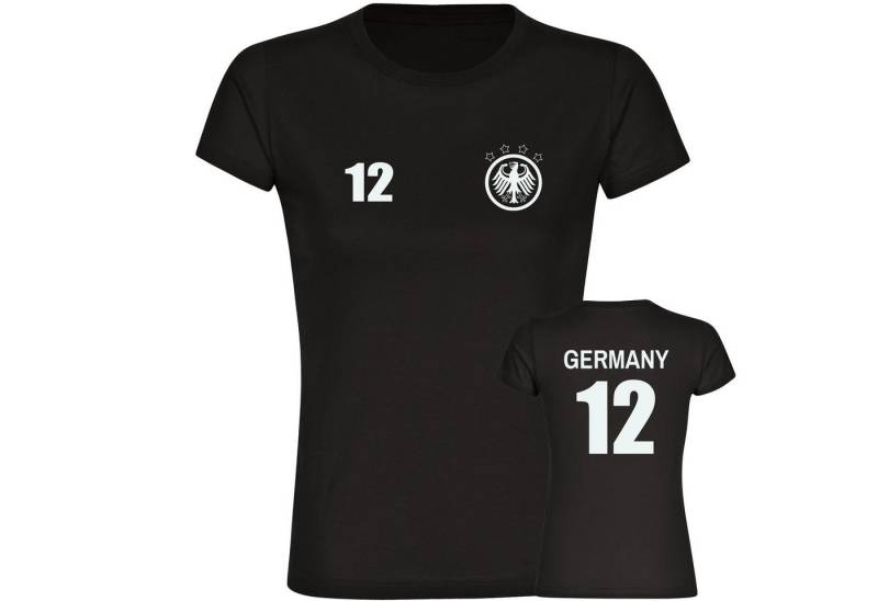 multifanshop T-Shirt Damen Germany - Adler Retro Trikot 12 - Frauen von multifanshop