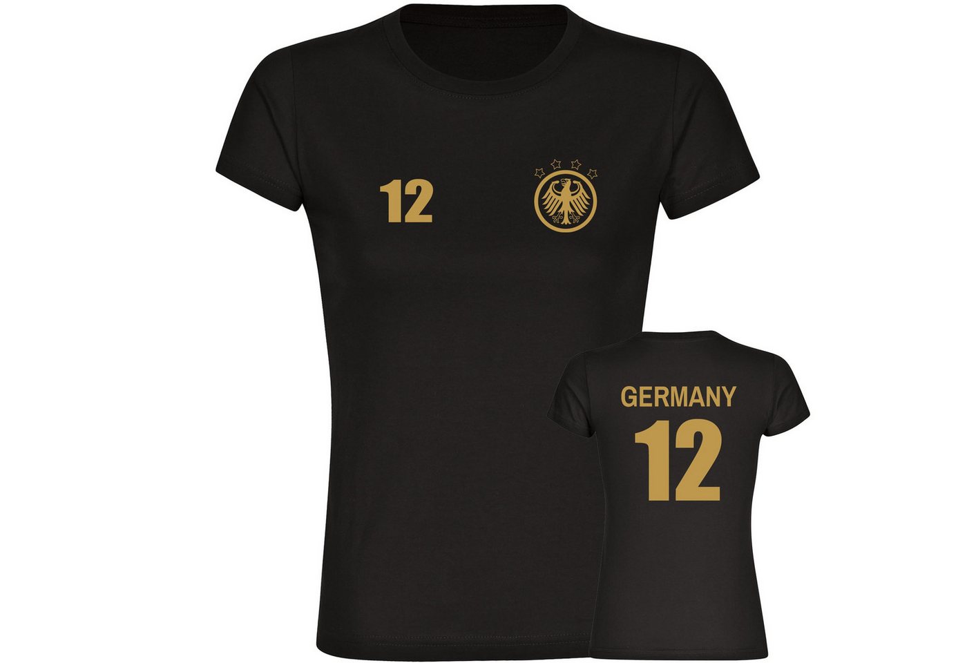 multifanshop T-Shirt Damen Germany - Adler Retro Trikot 12 - Frauen von multifanshop