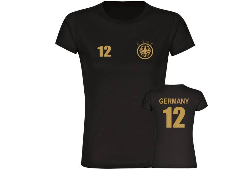 multifanshop T-Shirt Damen Germany - Adler Retro Trikot 12 Gold - Frauen multifanshop T-Shirt Damen Germany - Adler Retro Trikot 12 Gold - Frauen von multifanshop