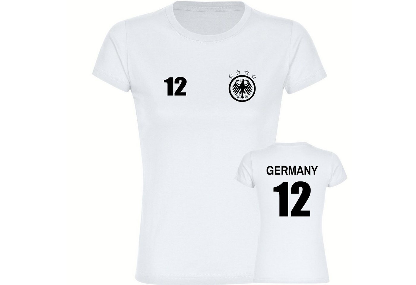 multifanshop T-Shirt Damen Germany - Adler Retro Trikot 12 - Frauen von multifanshop