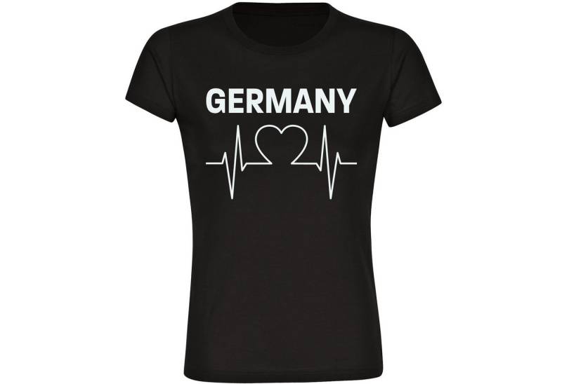 multifanshop T-Shirt Damen Germany - Herzschlag - Frauen von multifanshop