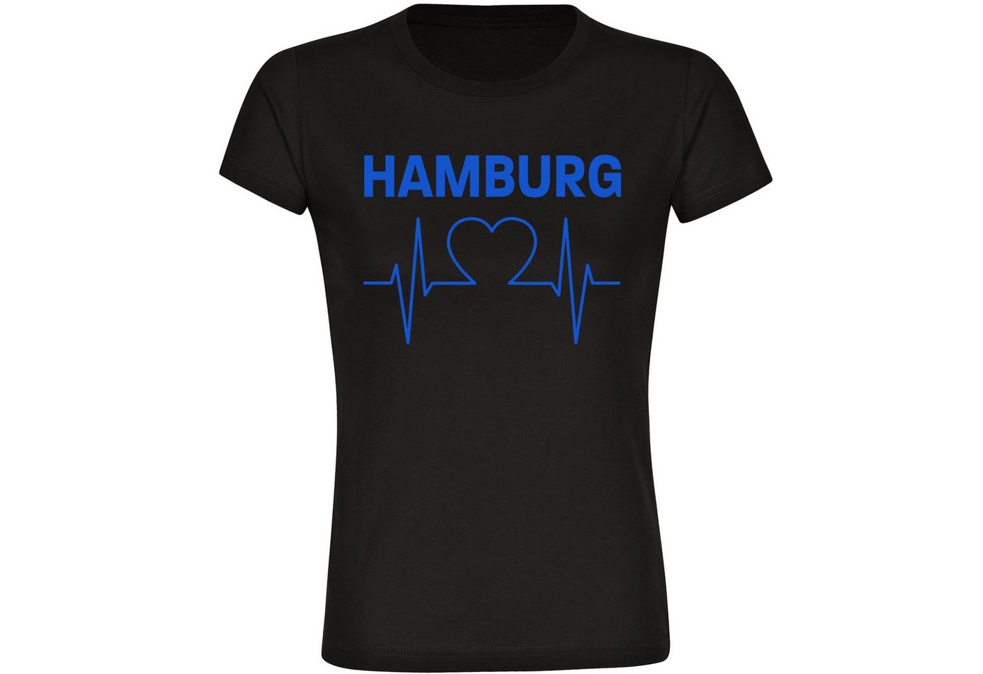multifanshop T-Shirt Damen Hamburg - Herzschlag - Frauen von multifanshop