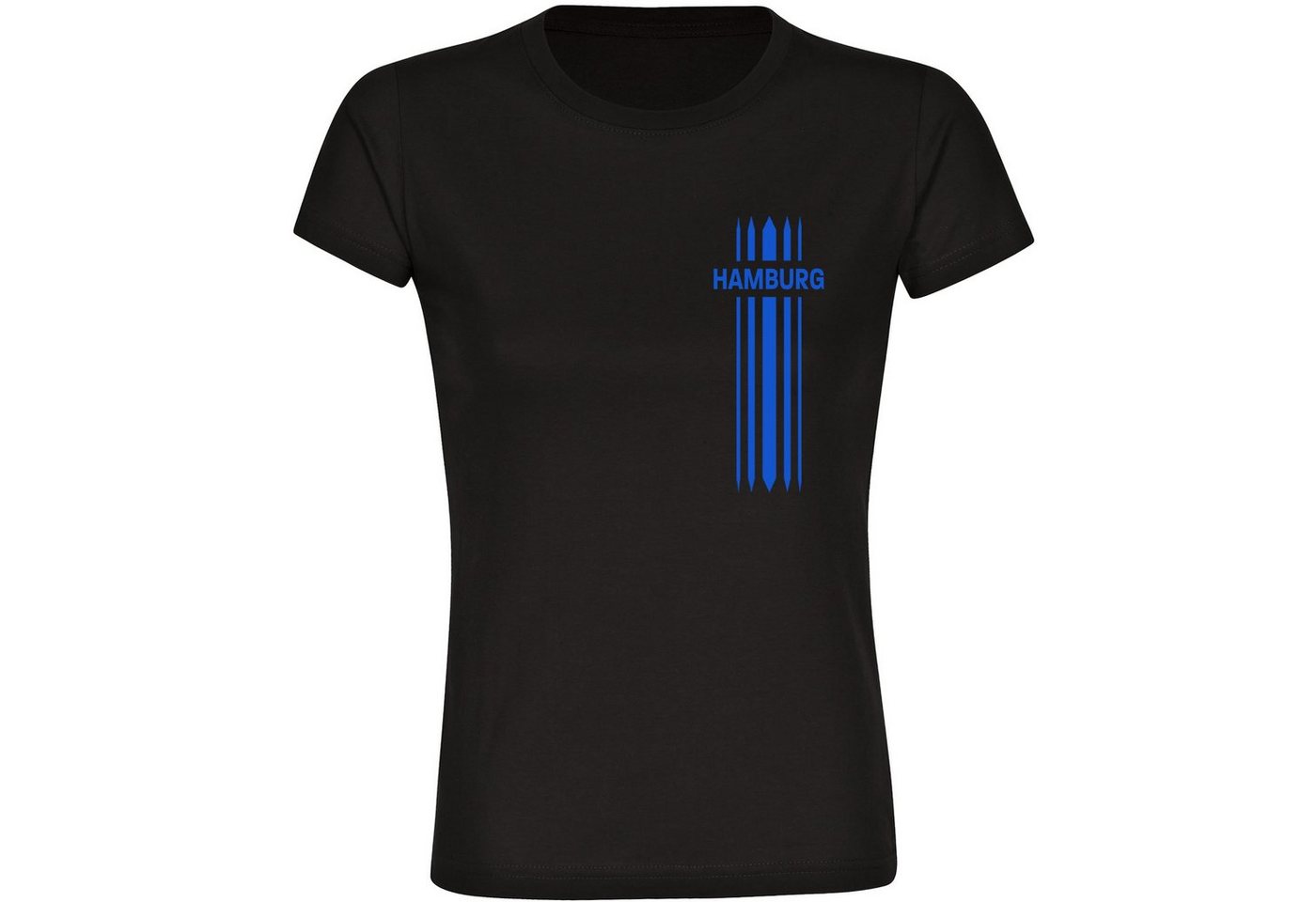 multifanshop T-Shirt Damen Hamburg - Streifen - Frauen von multifanshop