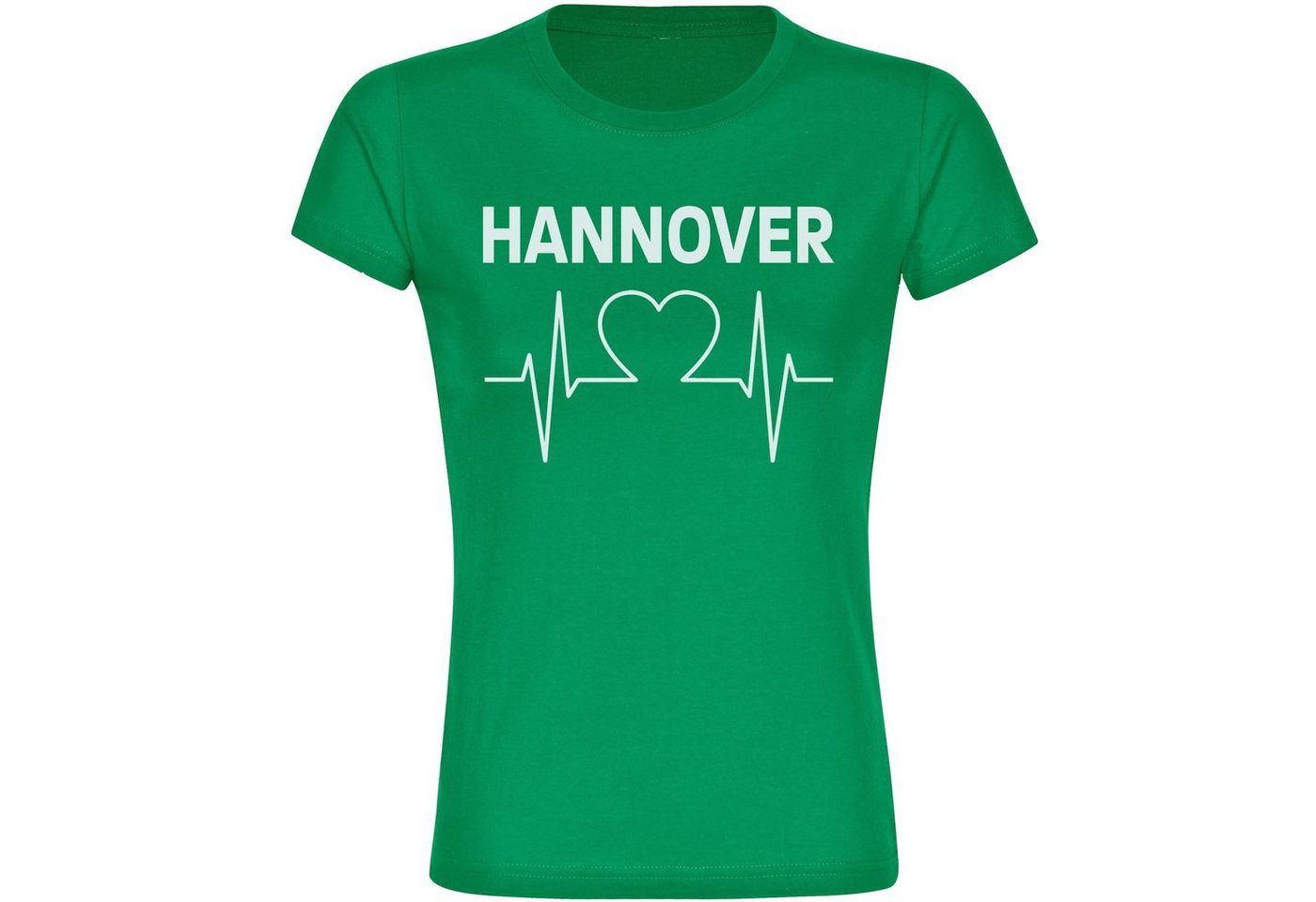 multifanshop T-Shirt Damen Hannover - Herzschlag - Frauen von multifanshop