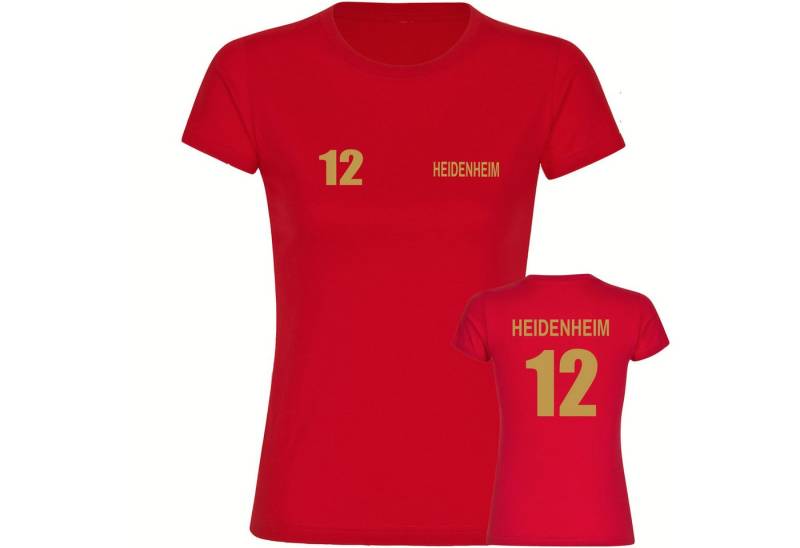 multifanshop T-Shirt Damen Heidenheim - Trikot Nummer 12 gold - Frauen multifanshop T-Shirt Damen Heidenheim - Trikot Nummer 12 gold - Frauen von multifanshop