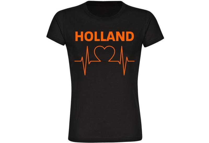 multifanshop T-Shirt Damen Holland - Herzschlag - Frauen von multifanshop