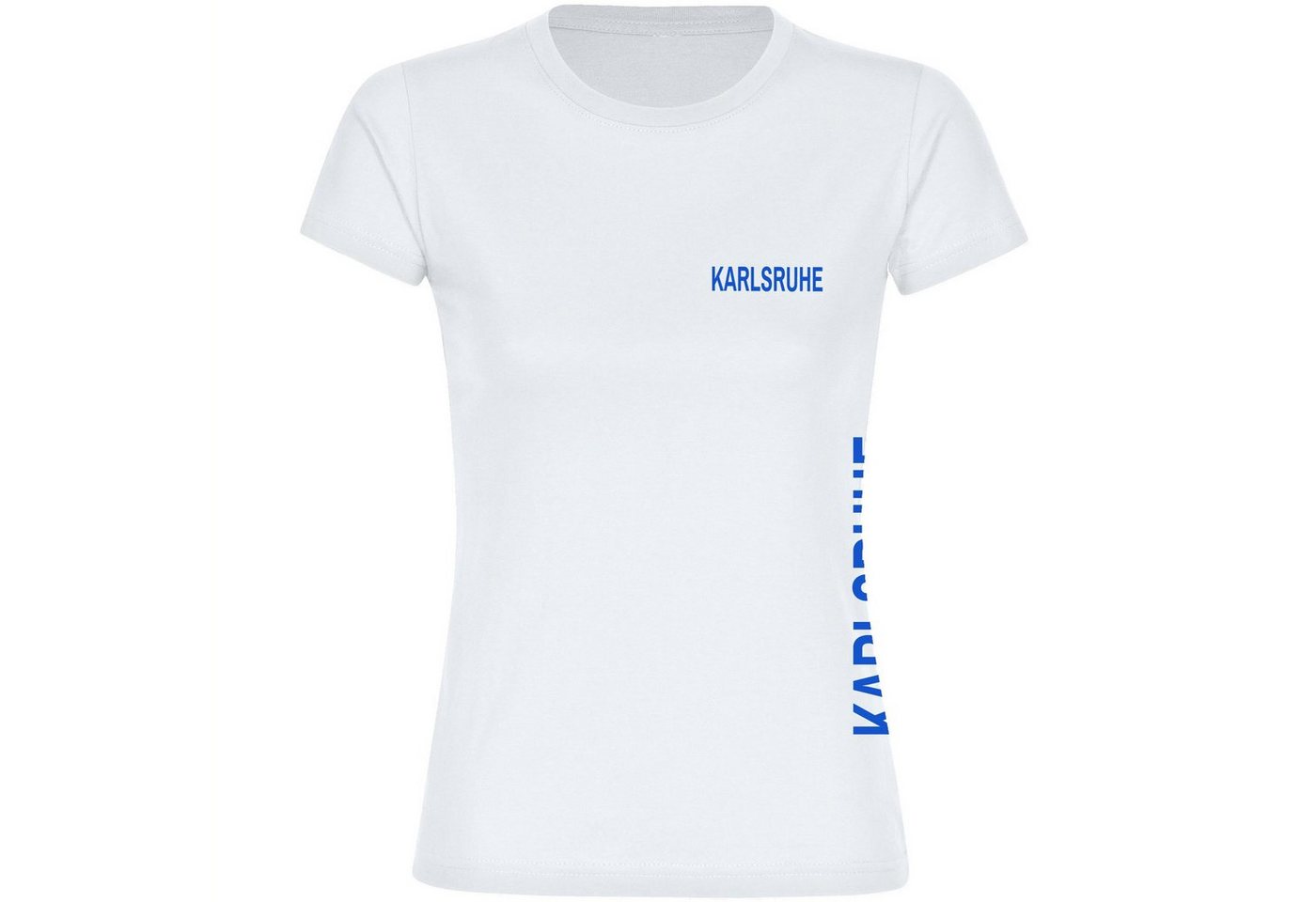 multifanshop T-Shirt Damen Karlsruhe - Brust & Seite - Frauen von multifanshop