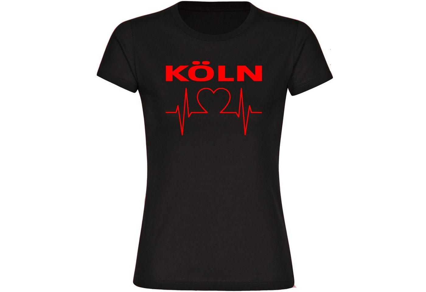 multifanshop T-Shirt Damen Köln - Herzschlag - Frauen von multifanshop