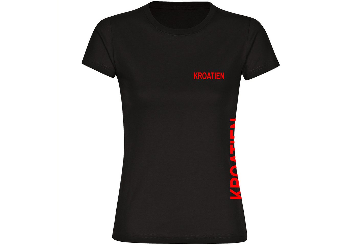 multifanshop T-Shirt Damen Kroatien - Brust & Seite - Frauen von multifanshop