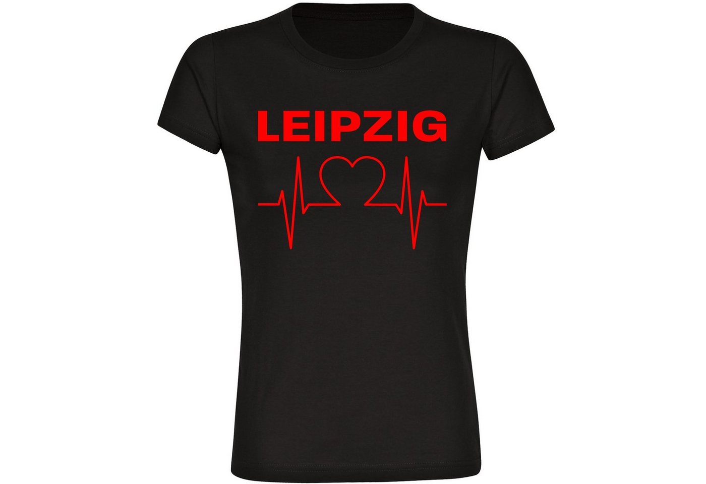 multifanshop T-Shirt Damen Leipzig - Herzschlag - Frauen von multifanshop
