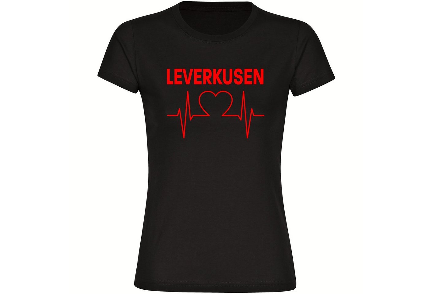 multifanshop T-Shirt Damen Leverkusen - Herzschlag - Frauen von multifanshop