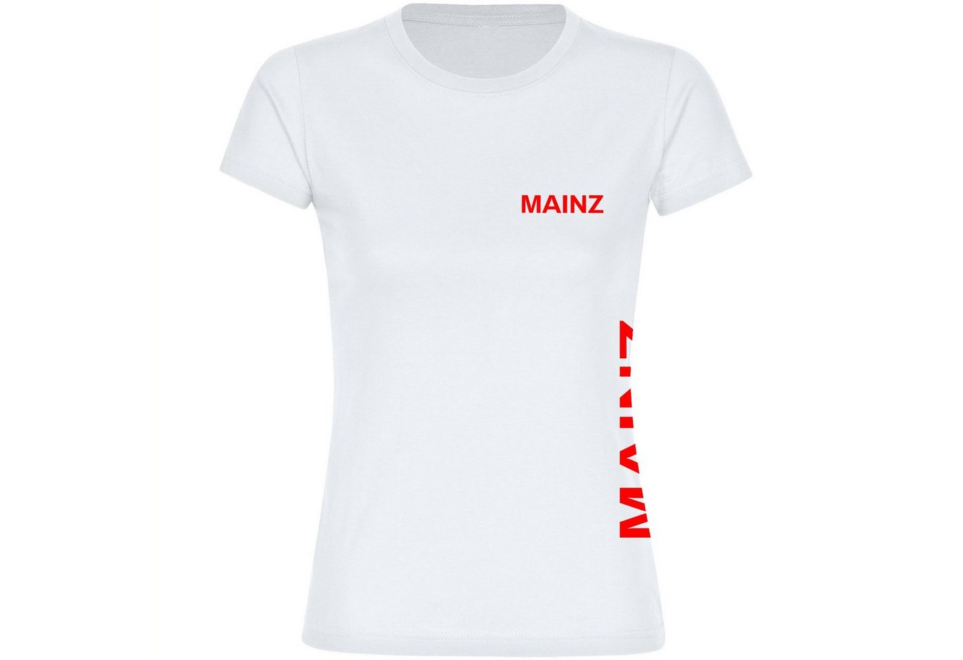 multifanshop T-Shirt Damen Mainz - Brust & Seite - Frauen von multifanshop