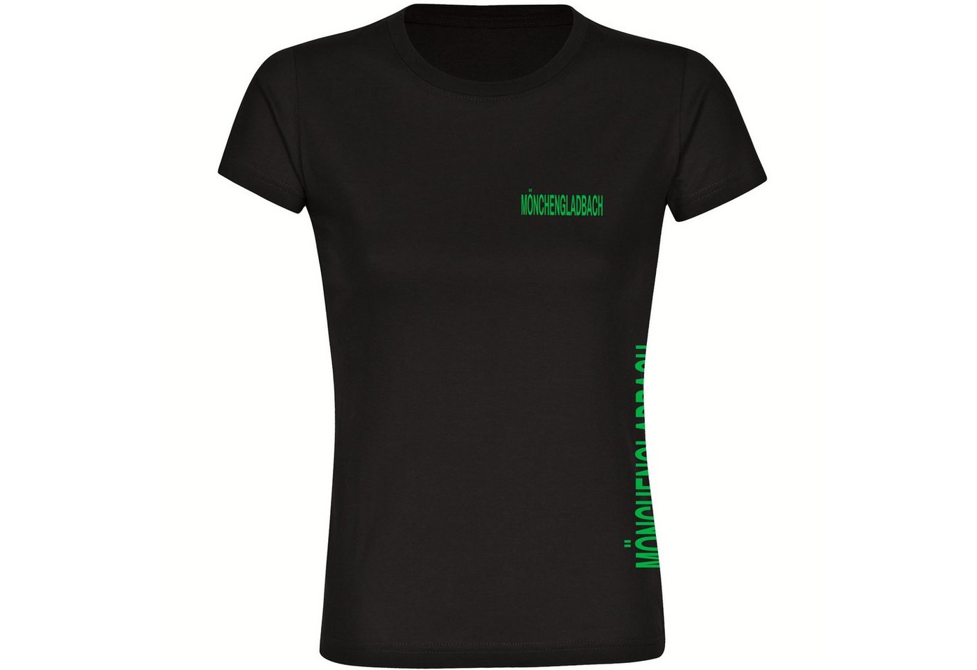 multifanshop T-Shirt Damen Mönchengladbach - Brust & Seite - Frauen von multifanshop