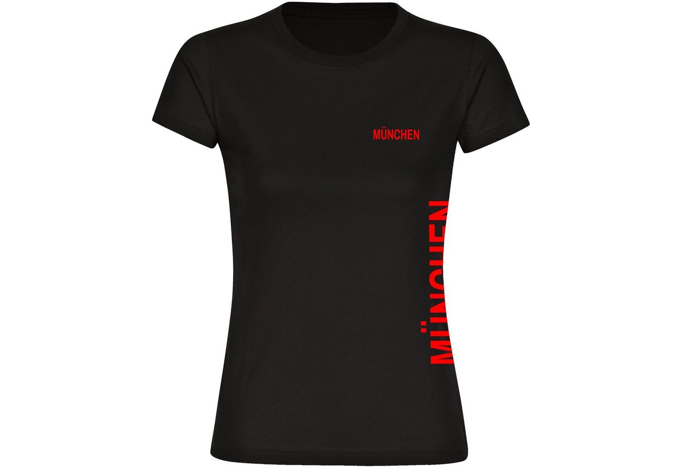 multifanshop T-Shirt Damen München rot - Brust & Seite - Frauen von multifanshop