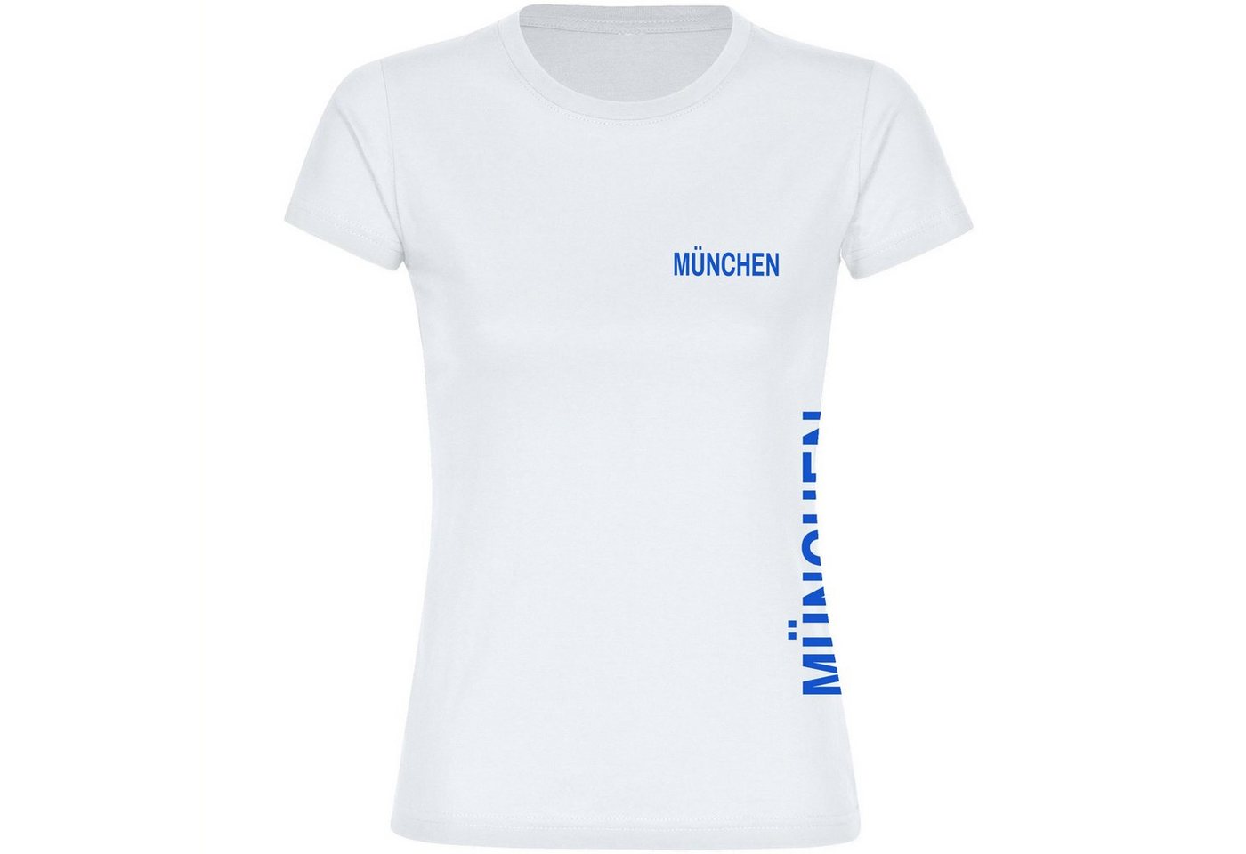 multifanshop T-Shirt Damen München blau - Brust & Seite - Frauen von multifanshop