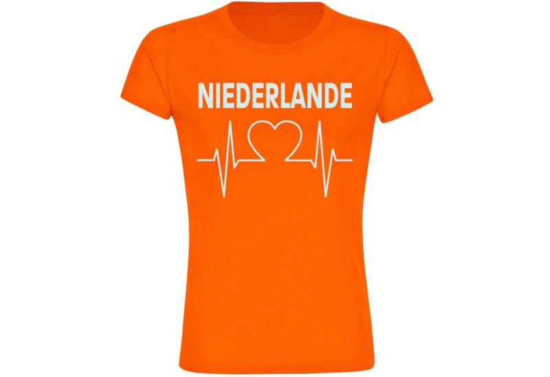 multifanshop T-Shirt Damen Niederlande - Herzschlag - Frauen von multifanshop
