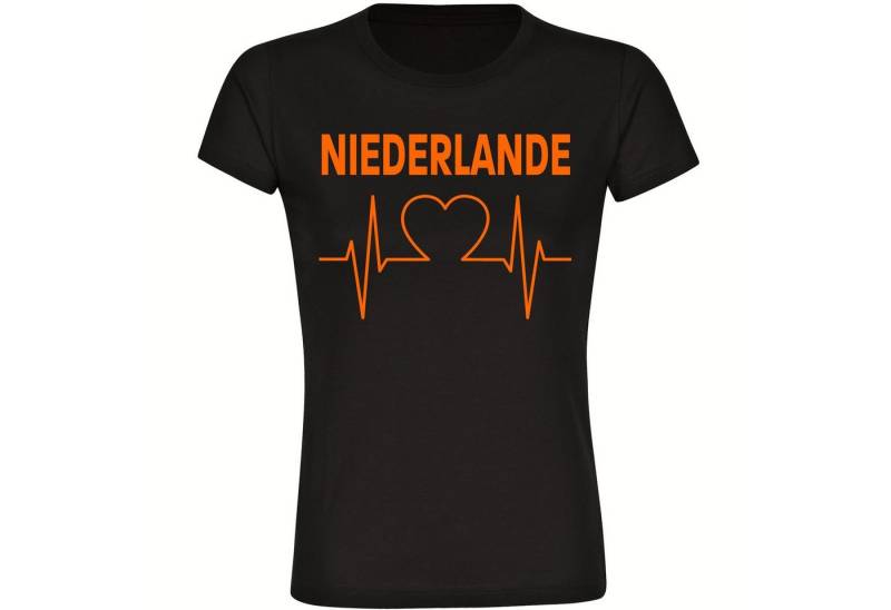 multifanshop T-Shirt Damen Niederlande - Herzschlag - Frauen von multifanshop