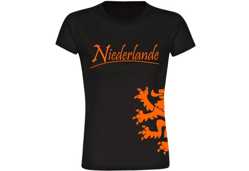 multifanshop T-Shirt Damen Niederlande - Löwe seitlich - Frauen von multifanshop