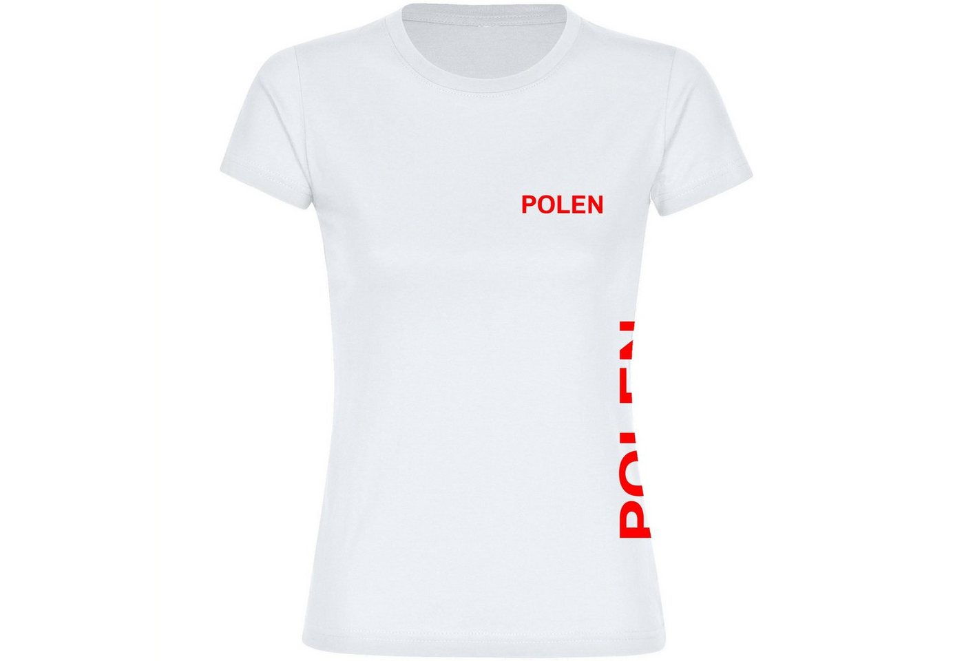 multifanshop T-Shirt Damen Polen - Brust & Seite - Frauen von multifanshop