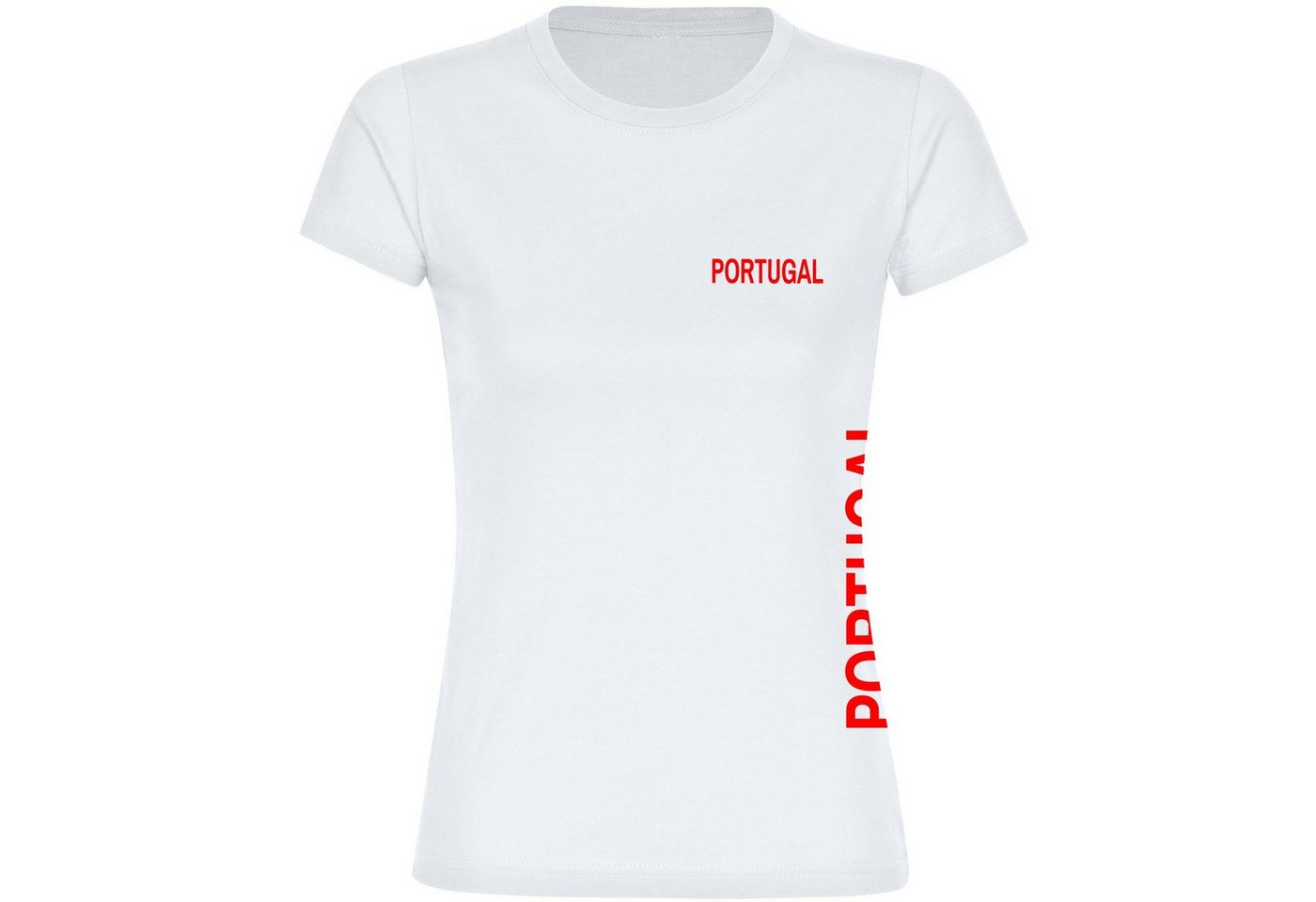 multifanshop T-Shirt Damen Portugal - Brust & Seite - Frauen von multifanshop