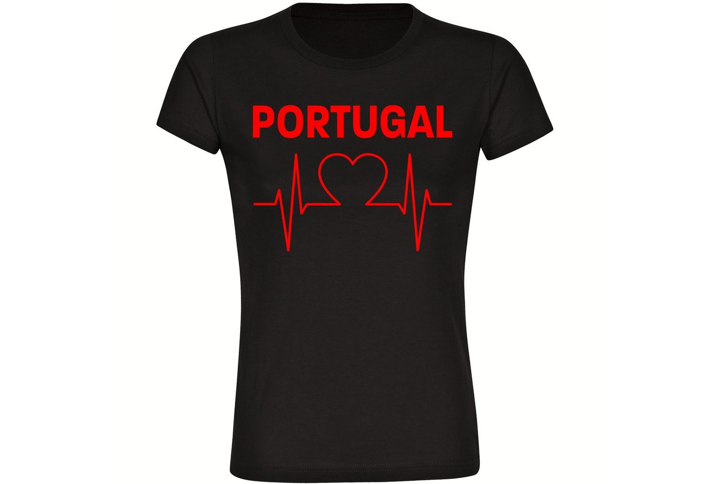 multifanshop T-Shirt Damen Portugal - Herzschlag - Frauen von multifanshop
