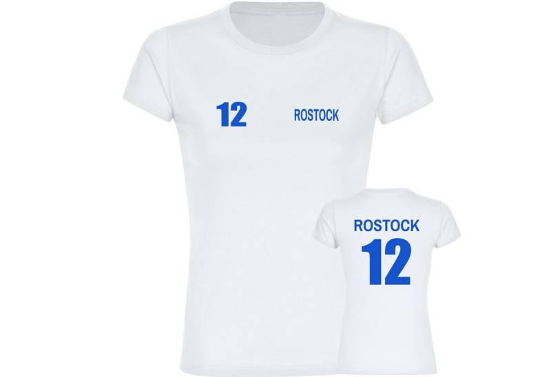 multifanshop T-Shirt Damen Rostock - Trikot Nummer 12 - Frauen von multifanshop