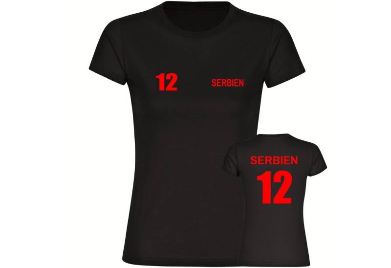 multifanshop T-Shirt Damen Serbien - Trikot Nummer 12 - Frauen von multifanshop