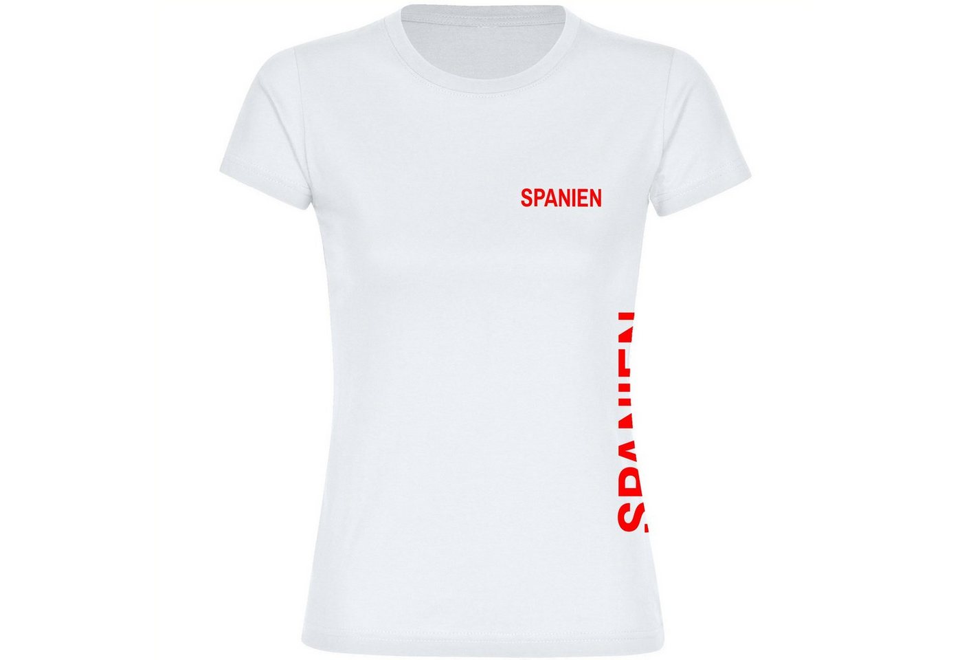 multifanshop T-Shirt Damen Spanien - Brust & Seite - Frauen von multifanshop