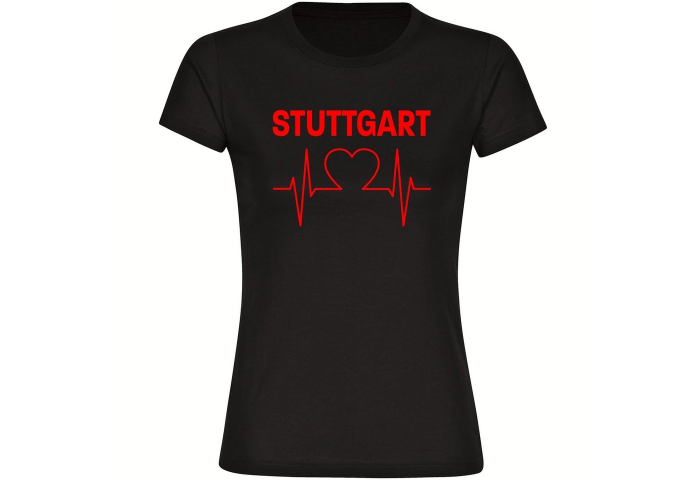 multifanshop T-Shirt Damen Stuttgart - Herzschlag - Frauen von multifanshop