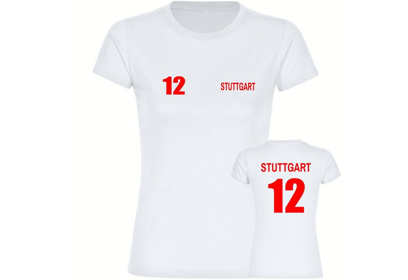 multifanshop T-Shirt Damen Stuttgart - Trikot 12 - Frauen von multifanshop