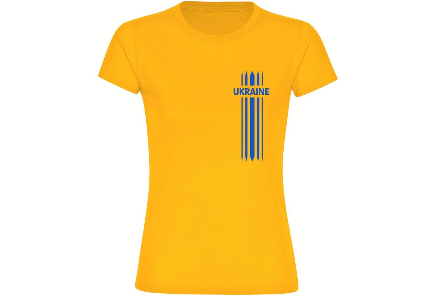 multifanshop T-Shirt Damen Ukraine - Streifen - Frauen von multifanshop