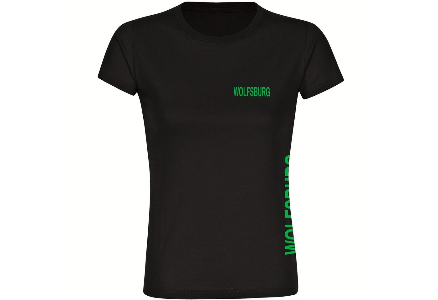 multifanshop T-Shirt Damen Wolfsburg - Brust & Seite - Frauen von multifanshop