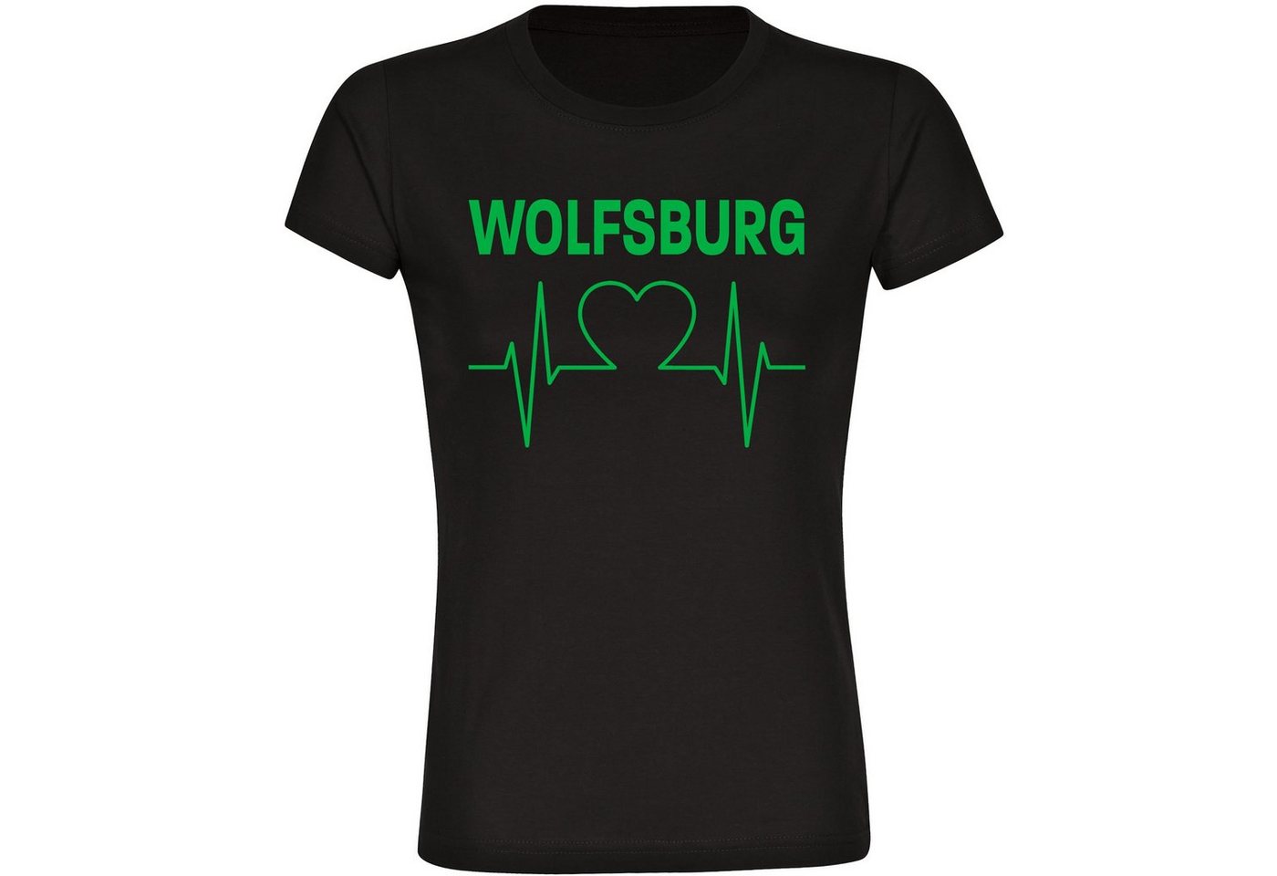 multifanshop T-Shirt Damen Wolfsburg - Herzschlag - Frauen von multifanshop