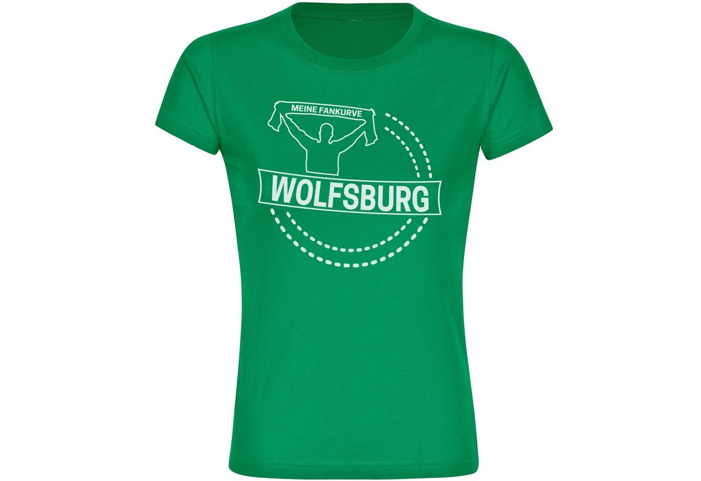 multifanshop T-Shirt Damen Wolfsburg - Meine Fankurve - Frauen von multifanshop