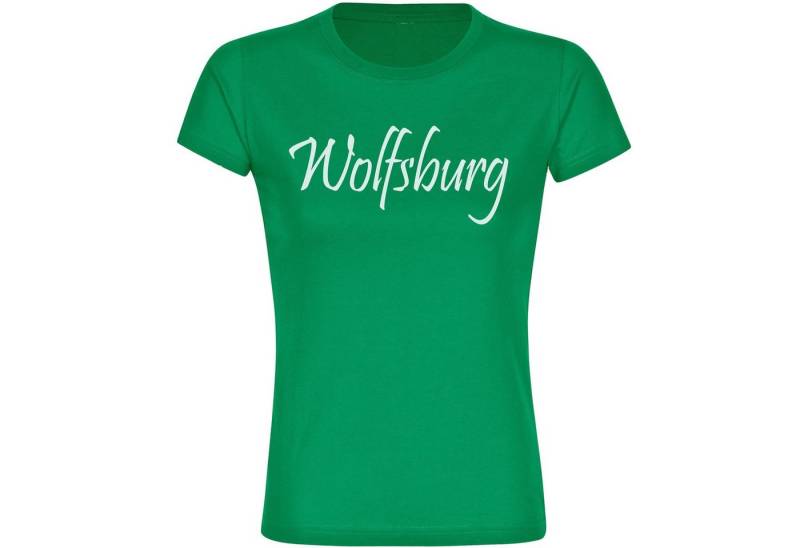 multifanshop T-Shirt Damen Wolfsburg - Schriftzug - Frauen von multifanshop