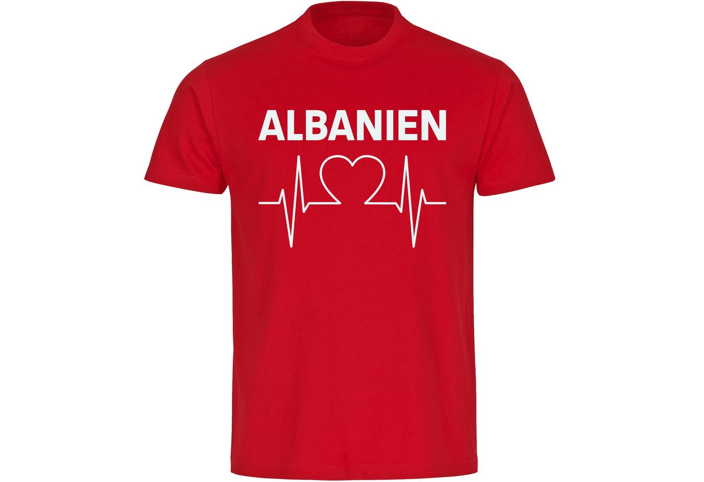 multifanshop T-Shirt Herren Albanien - Herzschlag - Männer von multifanshop