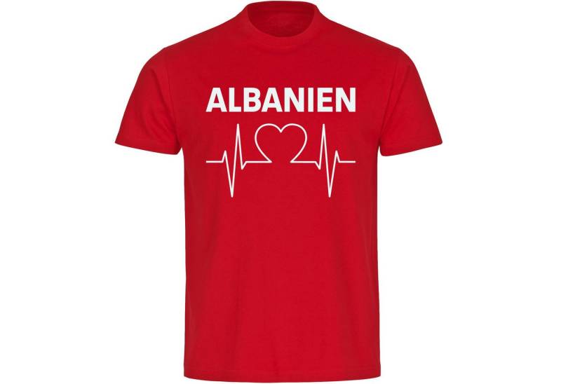 multifanshop T-Shirt Herren Albanien - Herzschlag - Männer von multifanshop